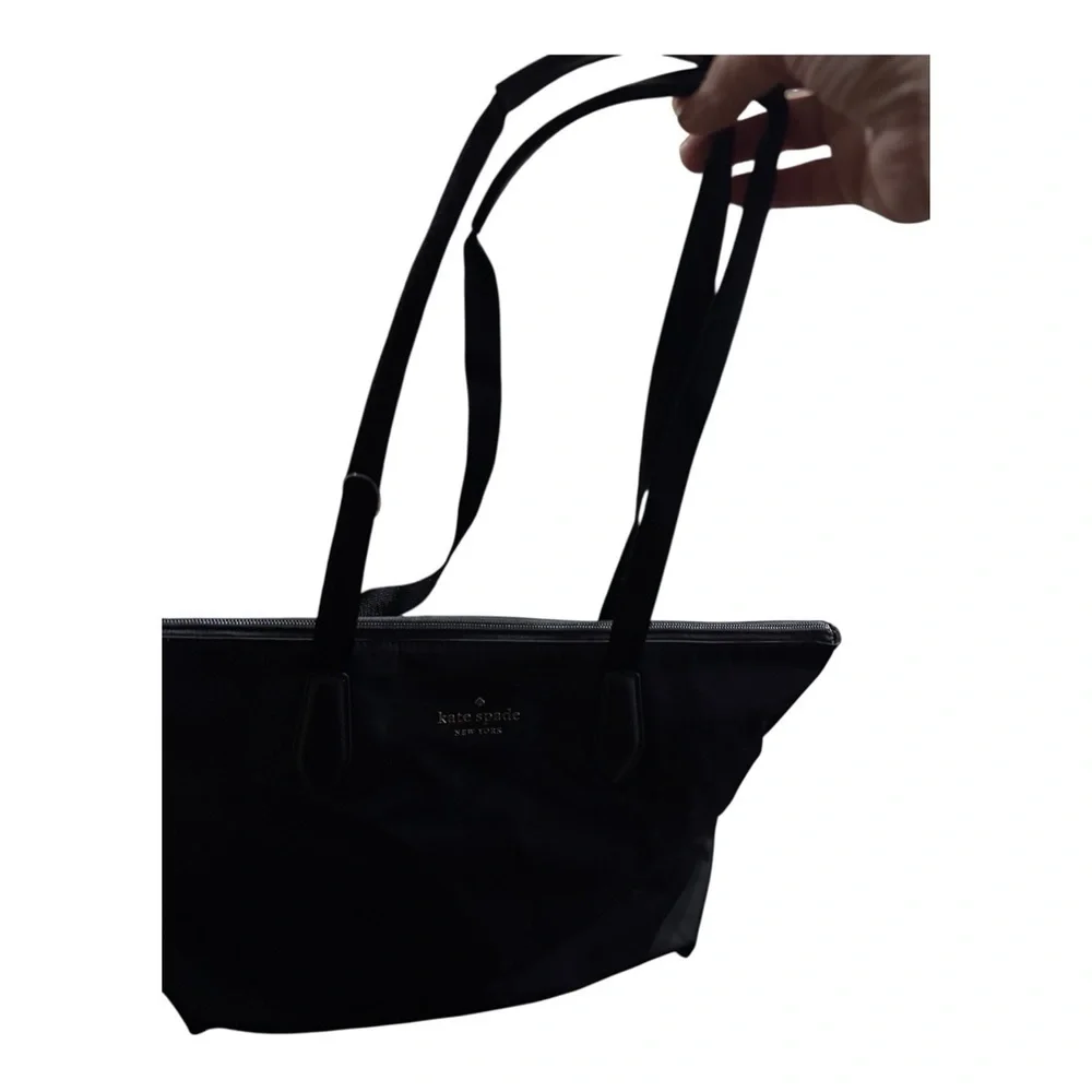 Kate Spade Kitt Black Nylon Large Tote Zip Top w/ Wristlet Work Travel